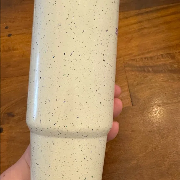 Stanley 30oz White Speckled Tumbler with Purple Logo - Picture 8 of 9